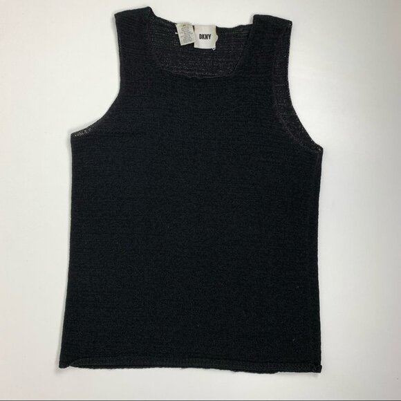 Dkny Black Netted Tank Top Size  M - Picture 3 of 6